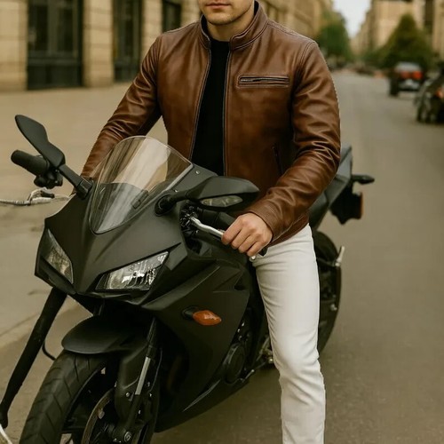 Roadster Jacket - Full Grain, Cowhide, Heavyweight Leather Jacket, Brown - 第 2/5 張圖片