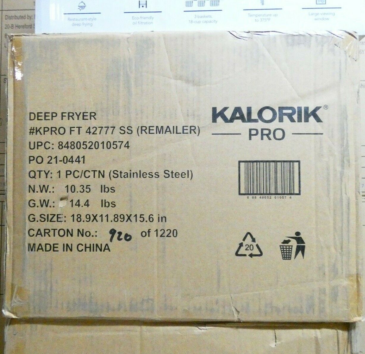 Kalorik Pro 4.2 Qt. Triple Basket Deep Fryer w/Oil Filtration
