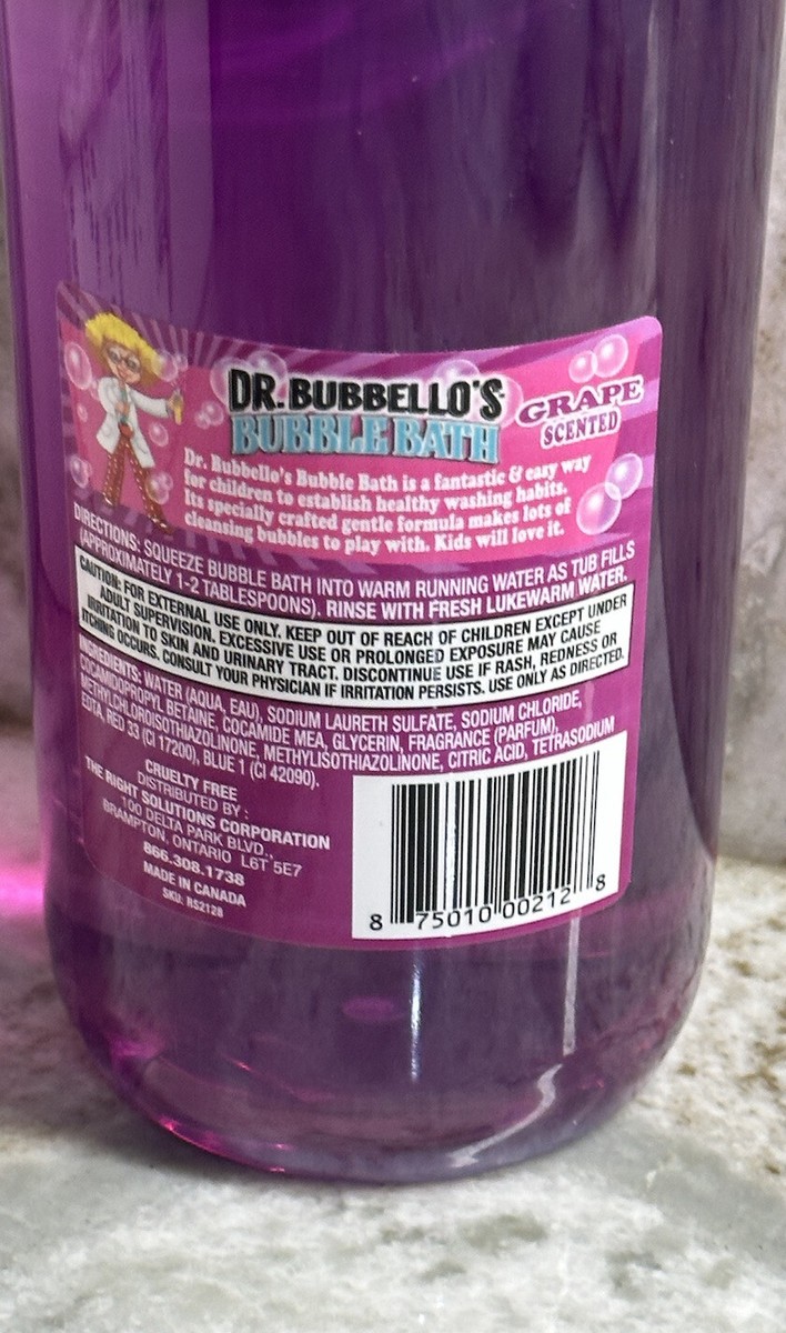 Dr Bubbello's Sour Bubble Gum Scented Bubble Bath:33.8Floz/1Litter