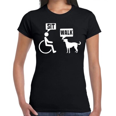 SIT & WALK | Men And Dog Talk | LUSTIG | NEUHEIT | WITZ | T-SHIRT DAMEN TEE TOP