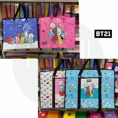 BTS BT21 Official Authentic Goods Tarpaulin Bag 2Size 2Color By Kumhong Fancy