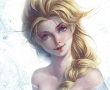 Anime Frozen Pintura Mujeres Rubia Princesa Obra de Arte Jugar Juego Mat Escritorio