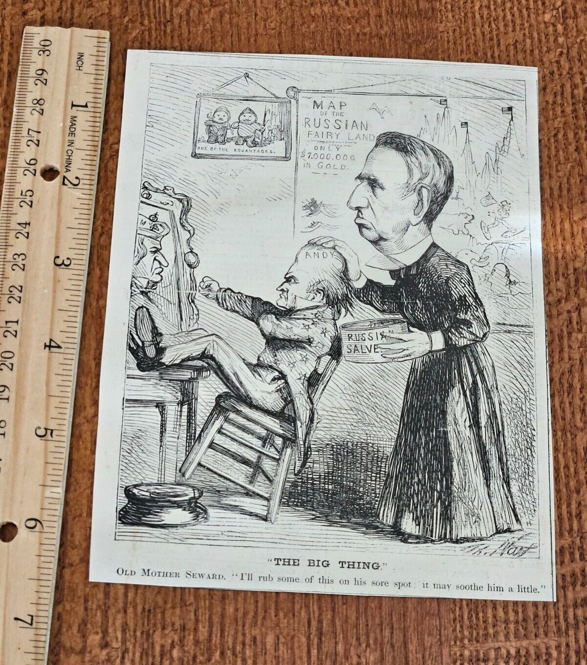 Harper's Weekly 1867 Cartoon Sketch THE BIG THING