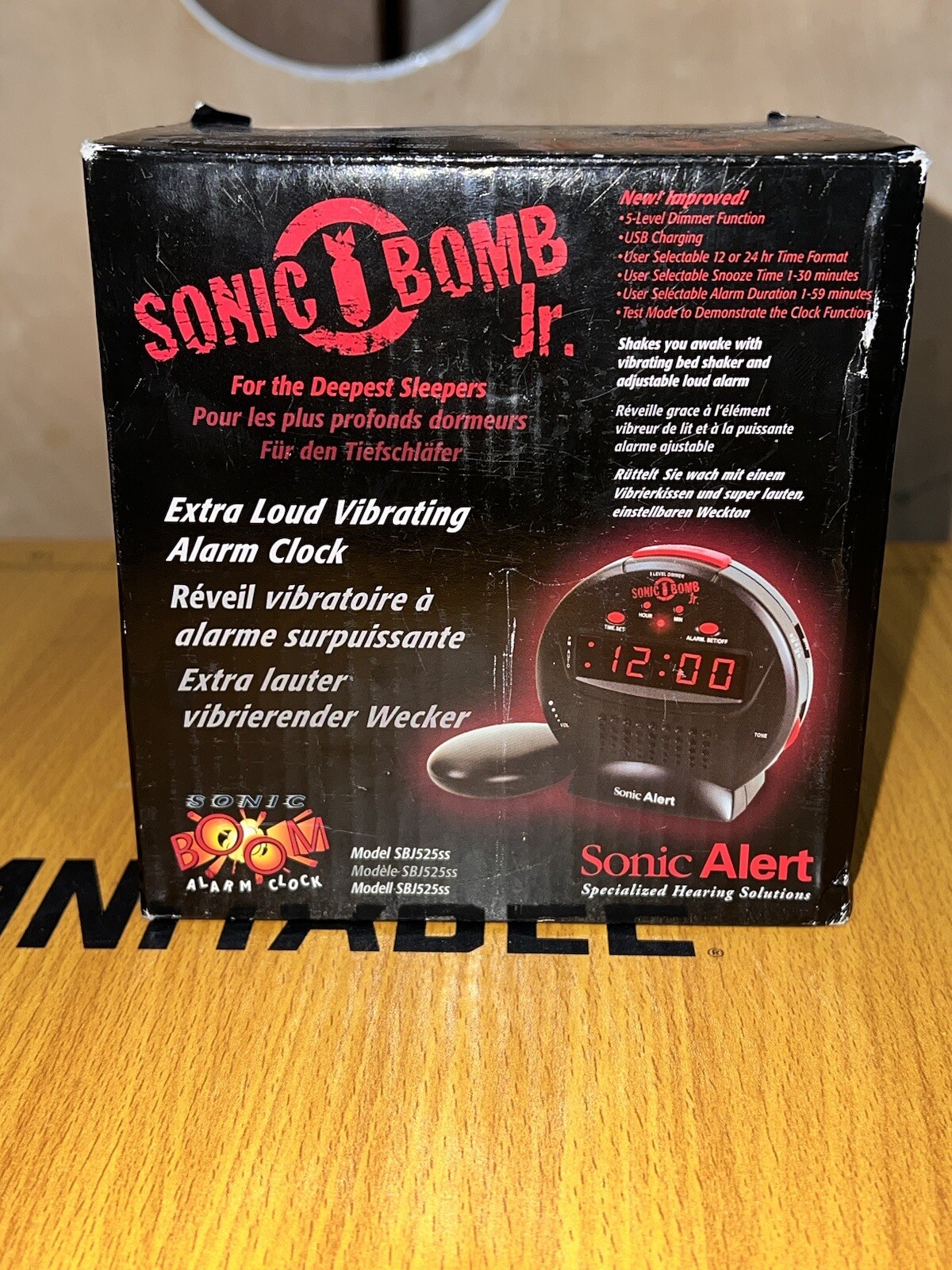 Sonic Bomb Jr Loud Vibrating Shaker Digital Alarm Clock Electric
