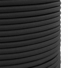 Black Round Elastic / Shock Cord Bungee Elastic - 3mm, 4mm, 5mm, 6mm & 8mm
