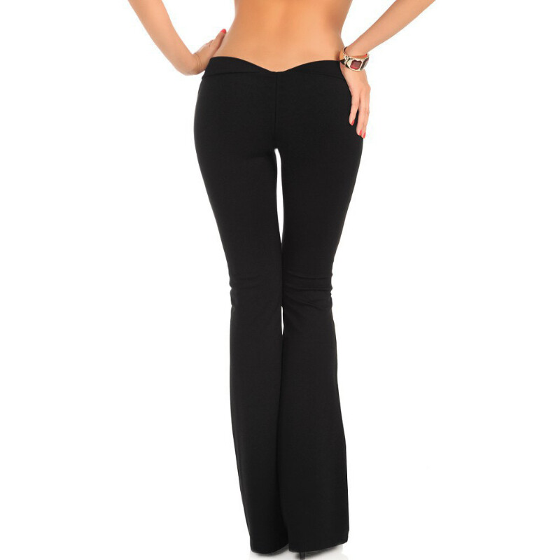 Pantalon Femme Patte D'éléphant - Taille Basse, Tissu Léger élastique, Couleur Unie, Pour Un Look Décontracté