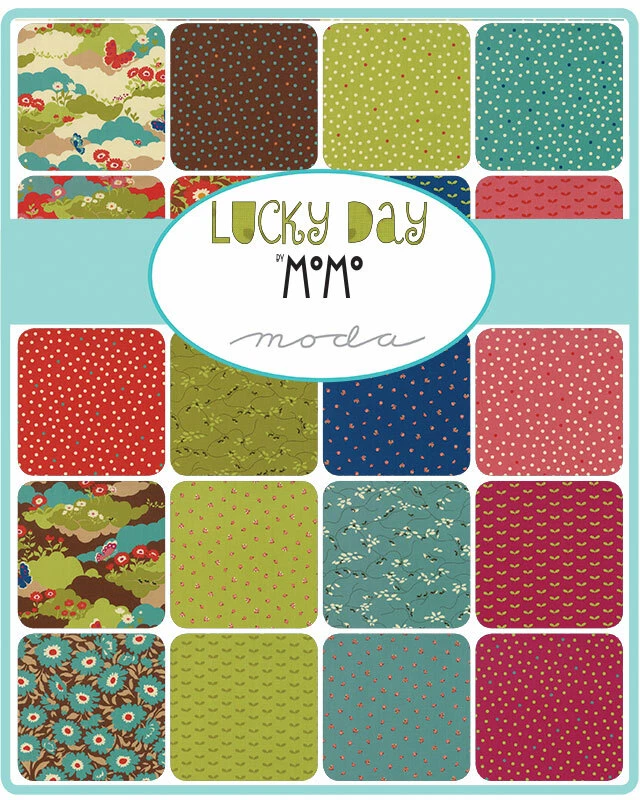Charm Pack "Lucky Day" Blumen  Marienkäfer Patchwork Stoff 42 Scraps à 12,7cm - Bild 2 von 2