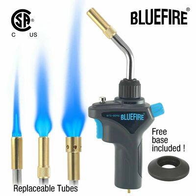 BLUEFIRE Metal Propane MAPP MAP Gas Weld Torch,3Tubes (Swirl,Pencil,Searing) Kit