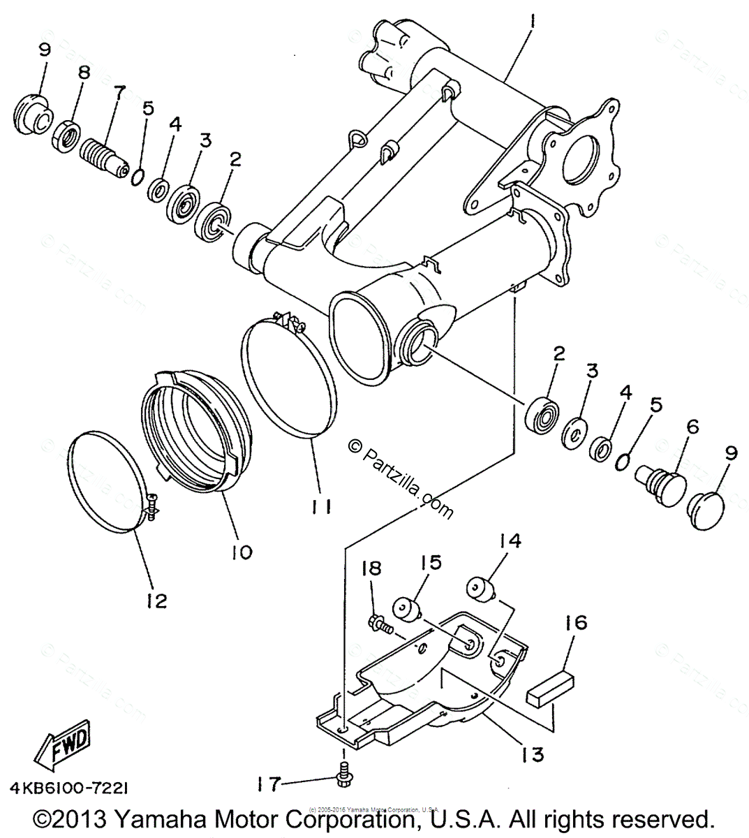YAMAHA BIG BEAR,KODIAK,WOLVERINE REAR SWINGARM DRIVE SHAFT FLEX