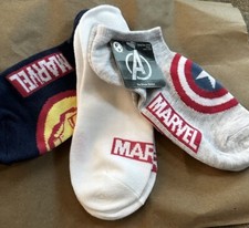 Marvel Avengers Women's 3 Pairs No-Show Socks Shoe Size 4-10 Brand New