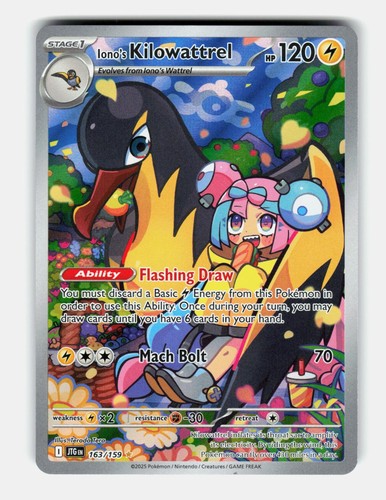 Iono's Kilowattrel 163/159 Illustration Rare Journey Together Pokemon Holo NM