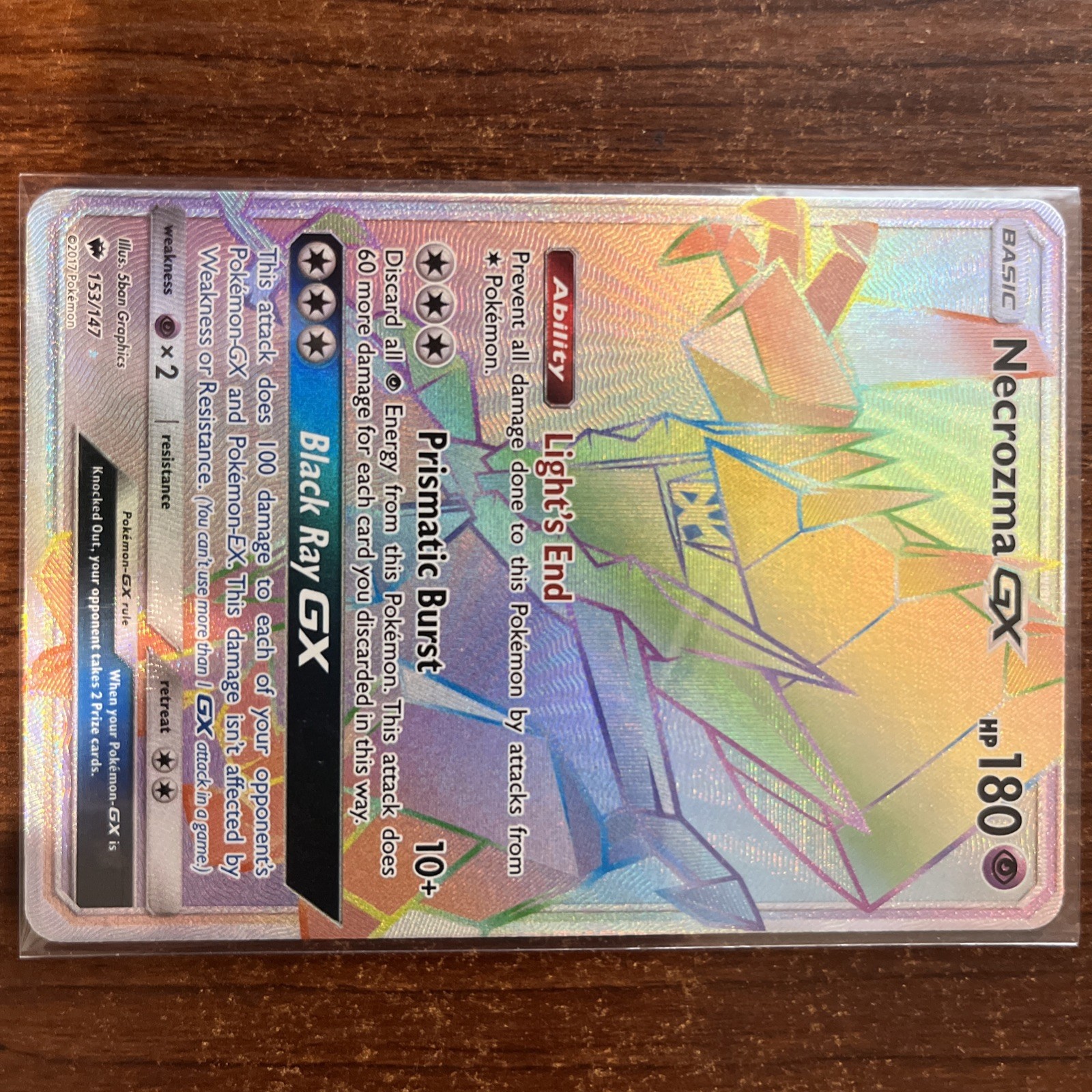 Pokémon TCG Burning Shadows Rainbow Secret Rare Necrozma GX 153/147