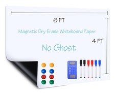 Magnetic Whiteboard , 48" x 71" Dry Erase , -Adhesive Backing, Stick Wallpape...