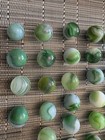 Original Antique Vintage Old Marbles W Virginia Swirl Green Lot 32 & 1 Uranium — photo 8