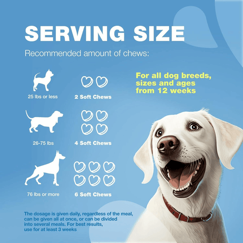 Calming Chews for Dogs Anxiety Relief Treats with Melatonin Chamomile Extract - Picture 8 of 9