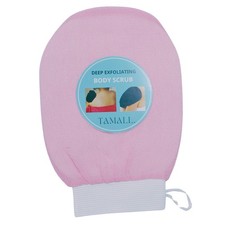 Deep Exfoliating Glove Premium shower glove for remonving dead skin pink