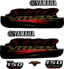 Fits Yamaha 150 VMAX SHO Fourstroke Decals - Red / Gold / Silver
