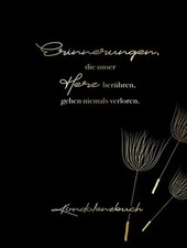 Kondolenzbuch: Hardcover A4 Schwarz Gold I Trauer Zitat mit Pusteblume I Großes