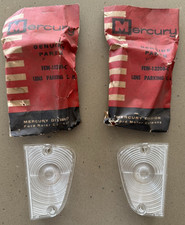 1958 Mercury Parking Light Lamp Lens Lenses Pair Oem Nos Few-13208-c Few-13209-c