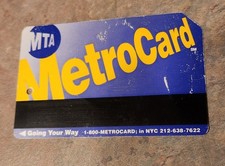 MetroCard MTA original primera generación de Nueva York 1997 diseño azul descontinuado raro