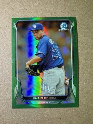 2014 Bowman Chrome Green Refractor 05/75 Chris Archer #48 Tampa Bay Rays