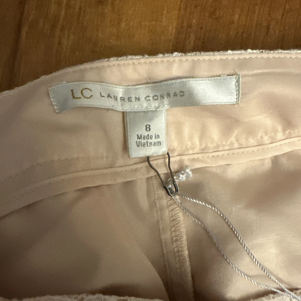 Pantalones Cortos Para Mujer LC Lauren Conrad Blanco Floral Encaje Tiro Medio Forrados Mamá 8 Nuevos con Etiquetas Foto 4 de 4