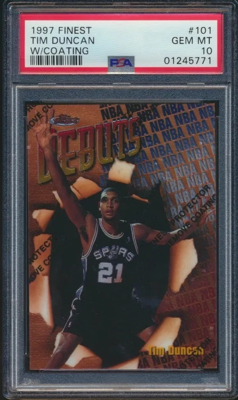 Tim Duncan Basketball Grade 10 Rookie Sports Trading Cards