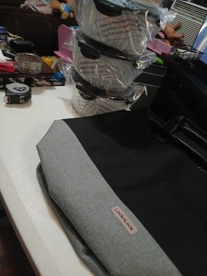 LocknLock Insulated Lunch Tote Bag Black & Grey Gray Cooler Carry Handles...