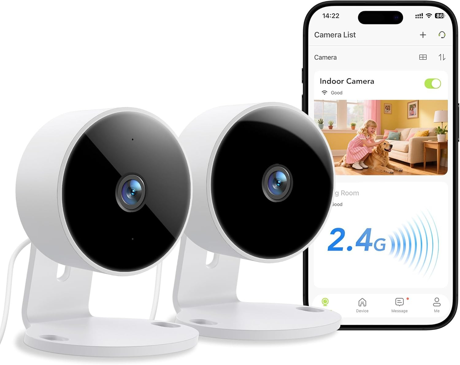 Kit Monitoraggio Anziani GC3 2 Telecamere WiFi 1080P con Audio