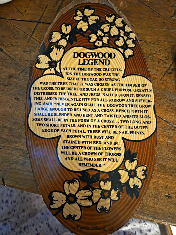 Dogwood Legend Wood Oval Hanging Wall Plaque Sign Rustic Floral Vertical
