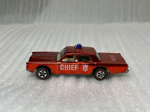 Hot Wheels Redline Fire Chief Cruiser Red Vintage Original 1970 Car W/ Button