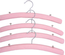 Victorias Secret Padded Clothes Hangers Lot of 4-Lingerie Strap Pins Pink Stripe