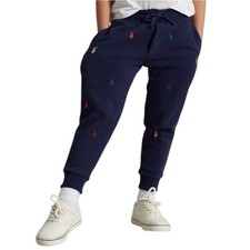 Polo by Ralph Lauren Boys Size M 10 12 Navy Polo Logo Pony Fleece Jogger Pants