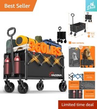 Versatile Folding Shopping Cart with Waterproof Fabric and Adjustable Handle