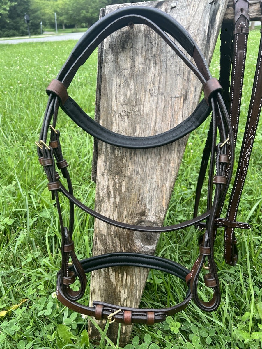 Paris Tack Classic Flat Leather English Hunt Bridle with Laced Reins a – Derby Originals