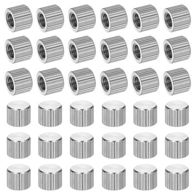 M6 Knurled Thumb Nuts 50pcs Nickel Plated Flat Head Blind Hole, D10mm x H8mm