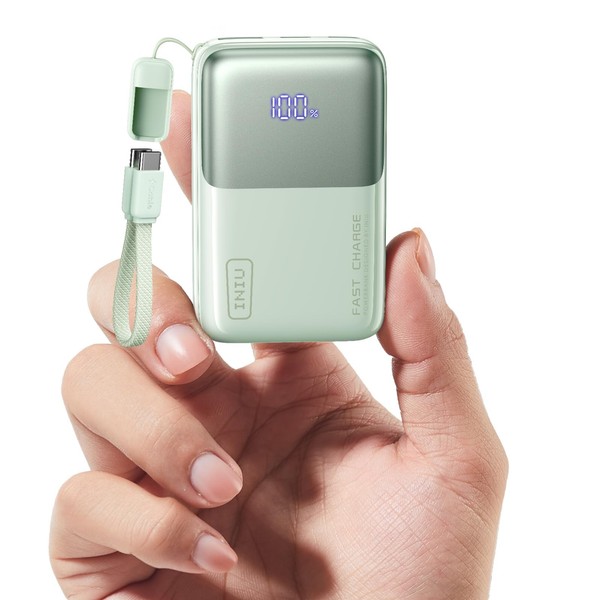 Iniu Powerbank 10000Mah 45W Schnellladen USB C Kabel Iphone Samsung Macbook Mini-image
