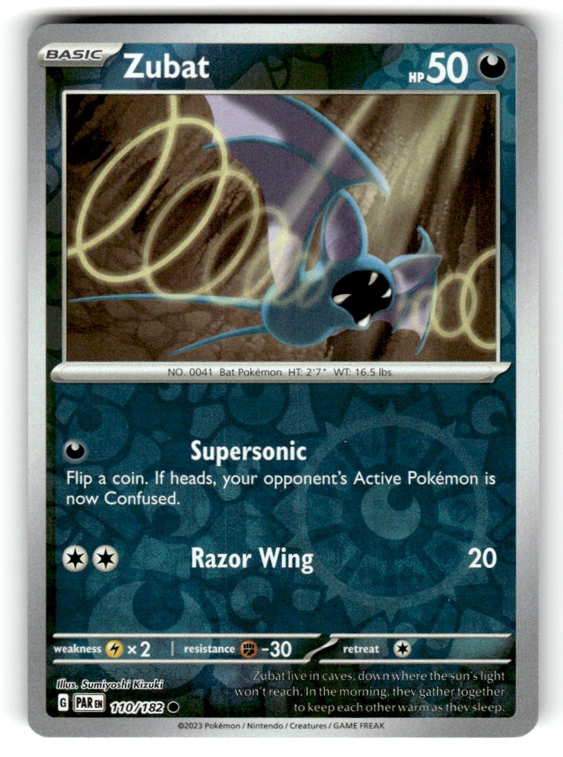 Zubat Reverse Holo Pokemon Paradox Rift 110/182 NM