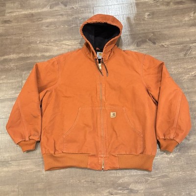 Carhartt Sandstone Active Jacket Quilt Lined Mens 2XL J130 RDO Red Orange