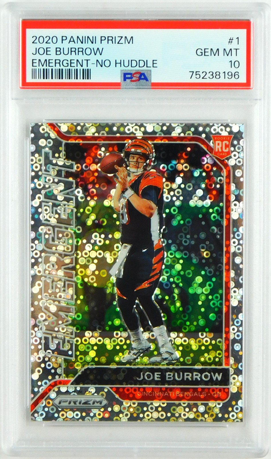 2020 Panini Prizm Joe Burrow Emergent-No Huddle #1 PSA Gem MT 10 Bengals C4986