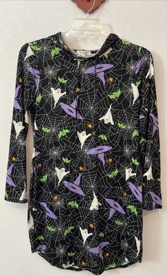 No Comment Womens XL Black - Ghost, Hat, Halloween - Hooded Shirt Dress! A5205