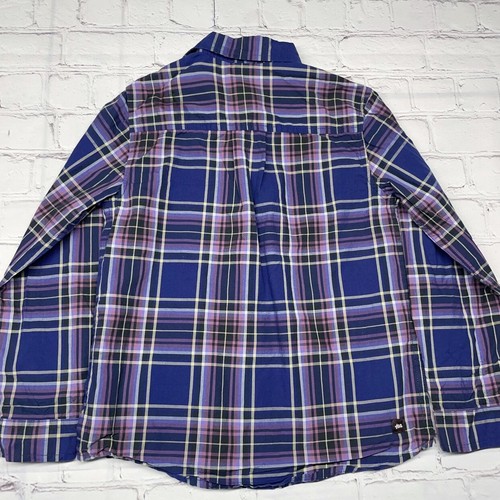 Tea Collection Plaid Button Up Shirt Kushiro Plaid Size 7 Purple Pink - Picture 3 of 6