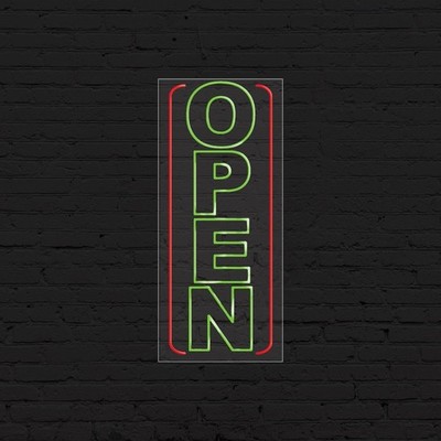 Open Sign for Business Displays | LED Flex Neon | 13''W x 32''H x 1''D