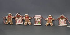 Raz Imports Brown Gingerbread Man and House Claydough Christmas Garland 30 Inch