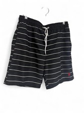 U.S. Polo Assn. black striped swim shorts Size M-NWT