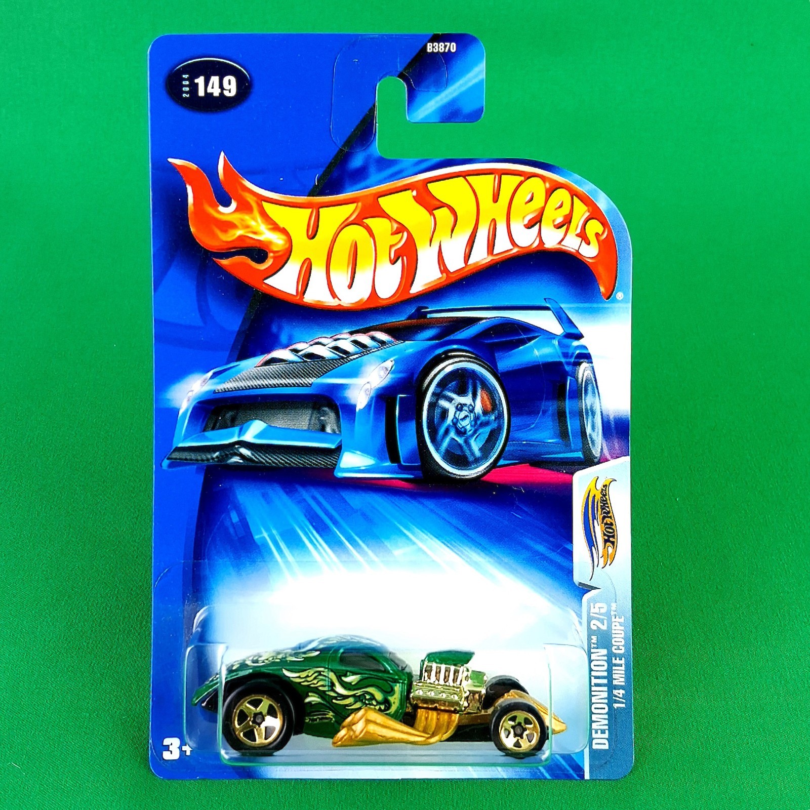 2004 Hot Wheels #149  1/4 Mile Coupe Metalflake Green #2/5 Demonition Gold 5SP