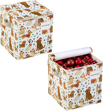 2 Pack Christmas Ornament Storage Box, Stores up to 64 Holiday Ornaments, Adjust