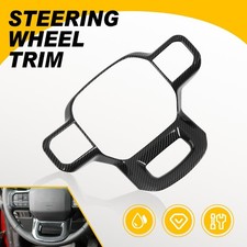 Carbon Fiber Steering Wheel Cover Trim For Ford F150 F-150 2021-2025 Accessories