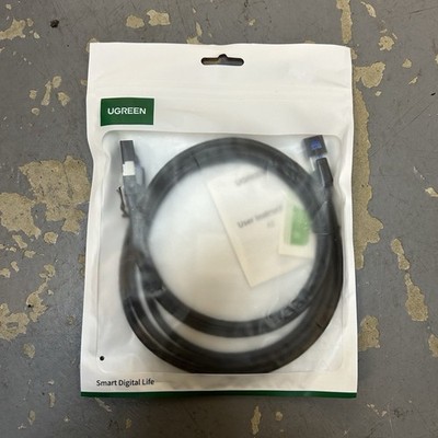 UGREEN Cat 8 Braided Ethernet Cable RJ-45 Male to Male 6 ft Black 80431