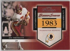2002 Playoff Prestige Joe Theismann Banner Season Numbered 1081/1983 REDSKINS